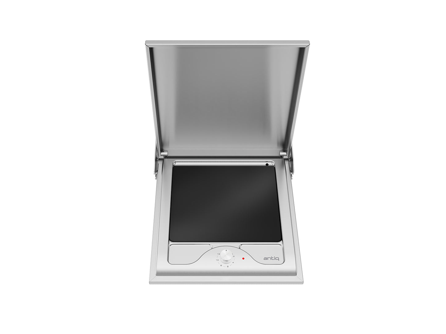 Antiq Gusto Elektrikli Cam Barbekü - Tekli - Düz Cam - Silver Inox(45 cm)
