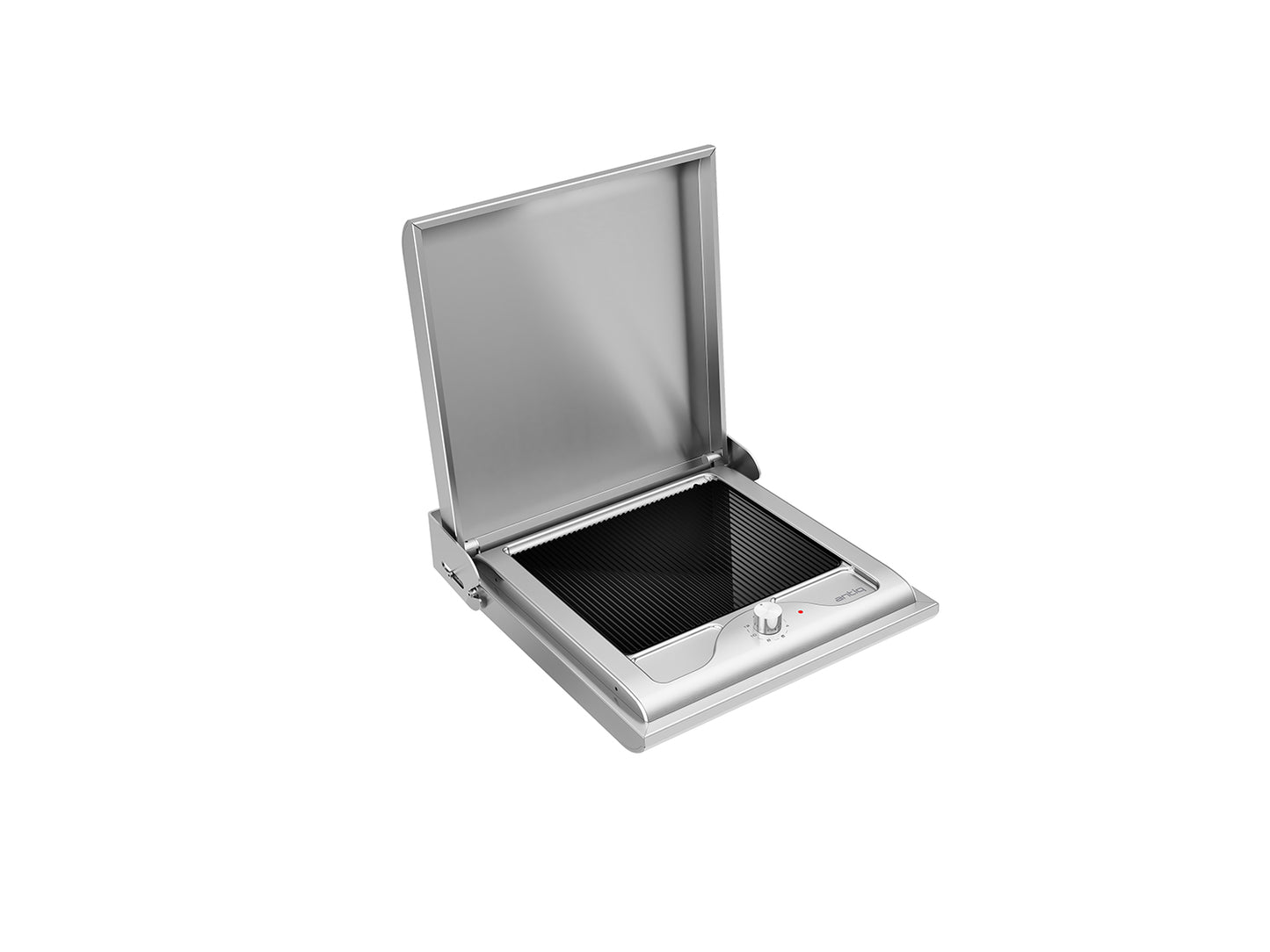 Antiq Gusto Elektrikli Cam Barbekü - Tekli - Grill Cam - Silver Inox(45 cm)