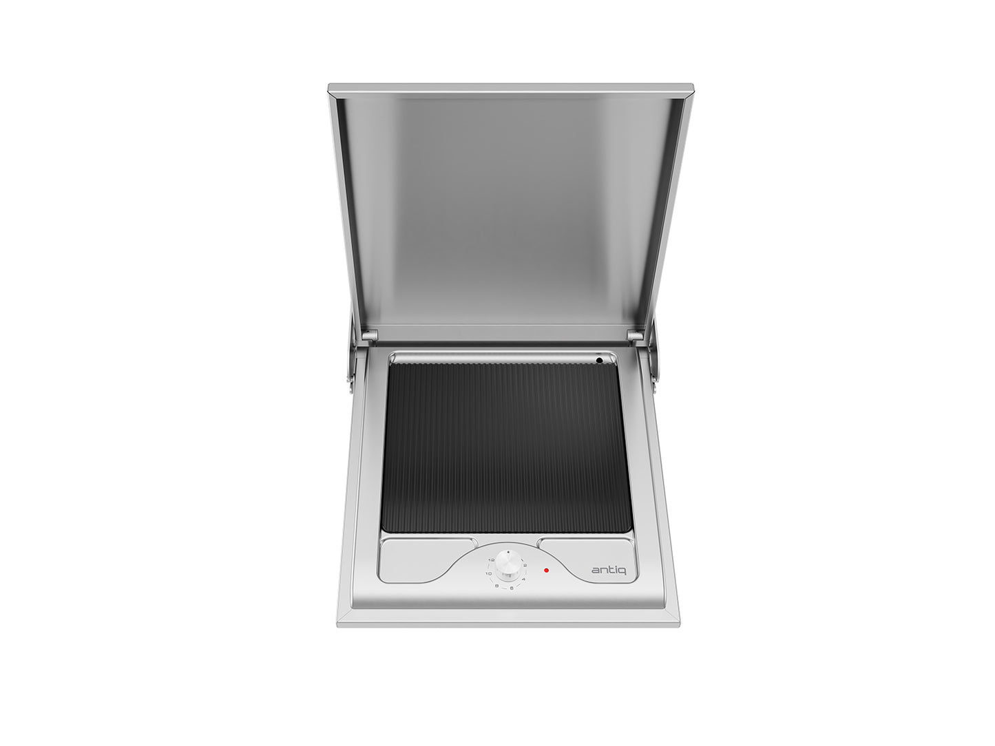 Antiq Gusto Elektrikli Cam Barbekü - Tekli - Grill Cam - Silver Inox(45 cm)