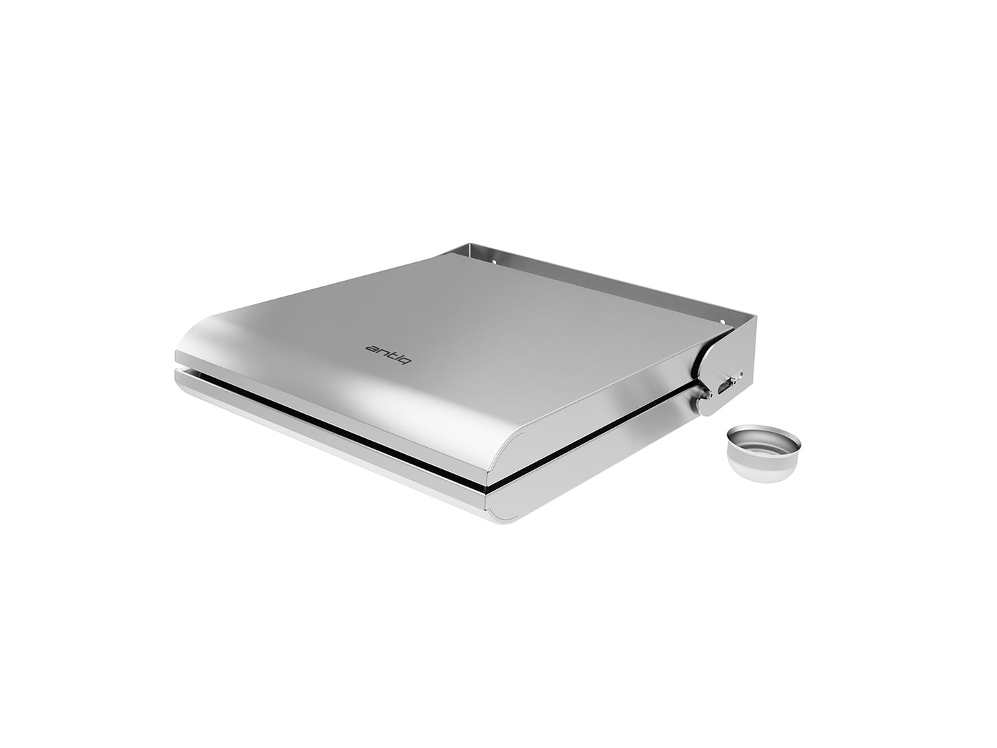 Antiq Gusto Elektrikli Cam Barbekü - Tekli - Grill Cam - Silver Inox(45 cm)
