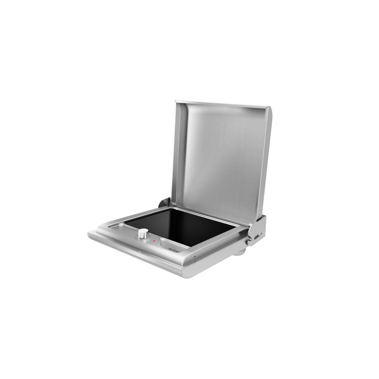 Antiq Gusto Elektrikli Cam Barbekü - Tekli - Düz Cam - Silver Inox(45 cm)