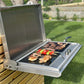Antiq Savor Elektrikli Cam Barbekü - Çiftli - Düz+Düz Cam - Sliver Inox (76,5 cm)